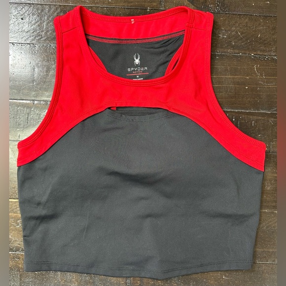 NWOT Spyder Sports Bra Cropped Tank Top - Racerback Large - Picture 2 of 6